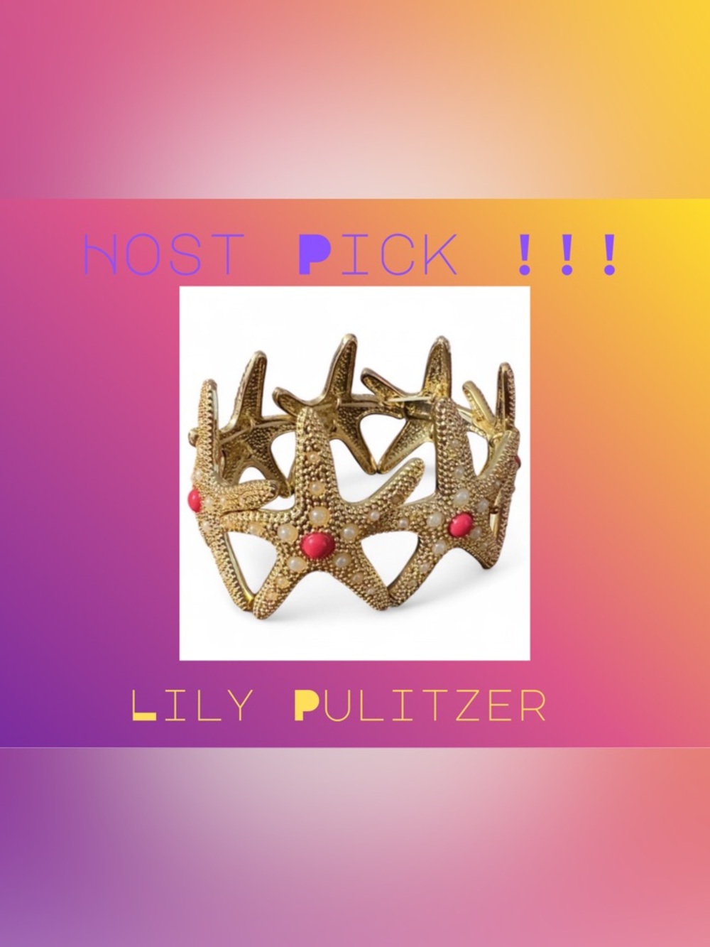 Lilly Pulitzer Gold Starfish Stretch Bracelet | Coastal Statement-host pick!!!